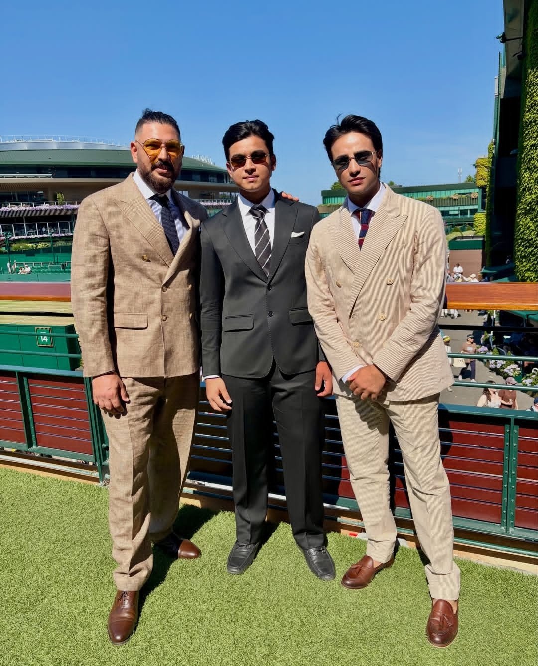 Vaibhav Sooryavanshi with Yuvraj Singh and Abhishek Sharma